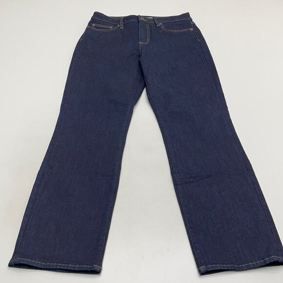 LANDS END Women’s 10 Mid Rise Curvy Straight Blue Jeans - Picture 3 of 3